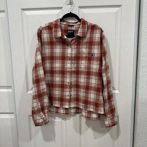 Marmot Long Sleeve Button Down Shirt Collared Outdoor Orange Plaid Women X-Large